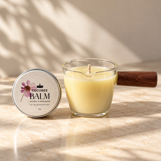 Komplet CocoBee Everyday Glow z masažno svečo in balzamom za telo