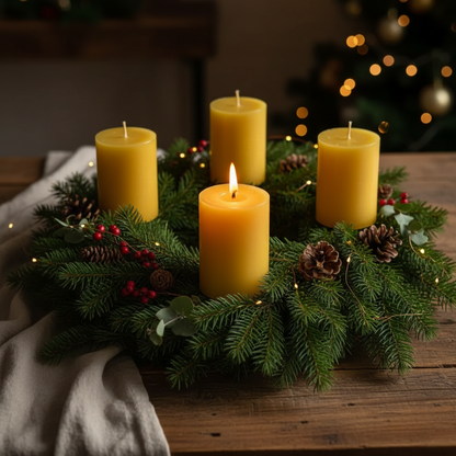 ADVENT PILLAR CANDLES SET