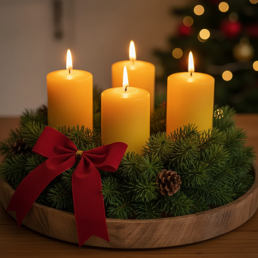 ADVENT PILLAR CANDLES SET