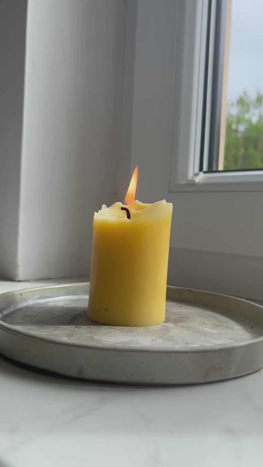 Classic clean molded candle burning